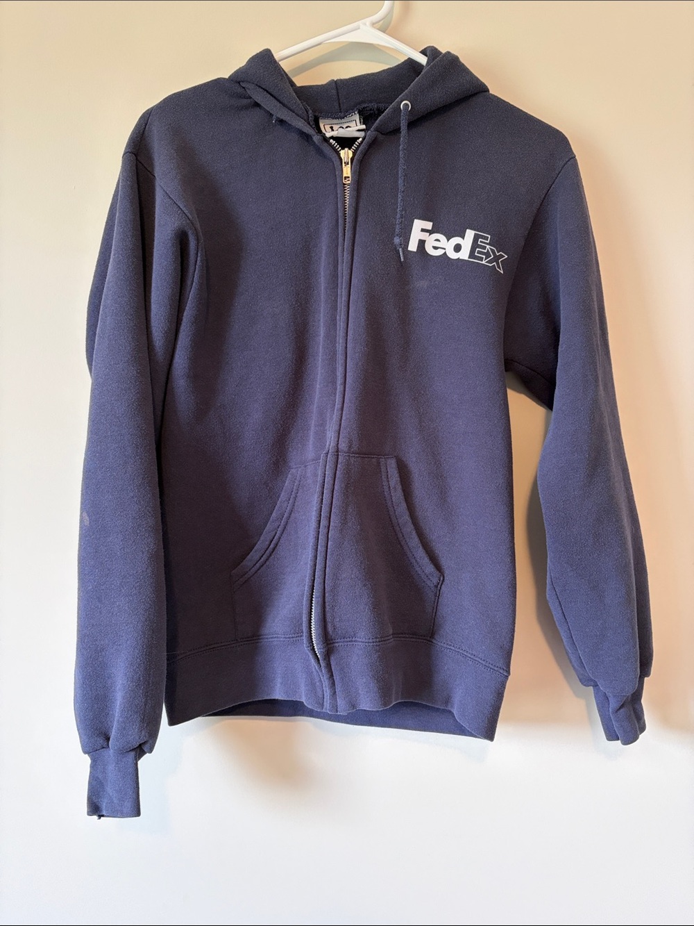 FedEx Navy Crewneck Hoodie with White FedEx Logo